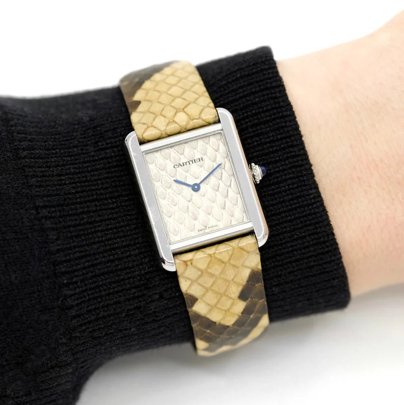 Montre CARTIER "Tank Solo" en acier et cuir - Castafiore