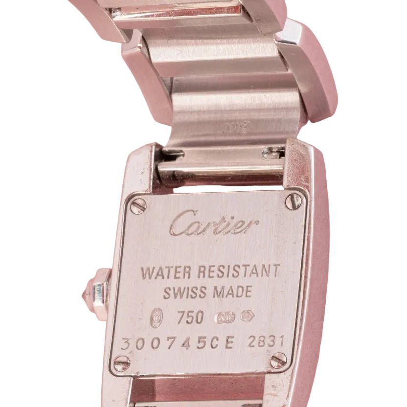 Montre CARTIER "Tankissime" PM en or blanc, acier et diamants - Castafiore