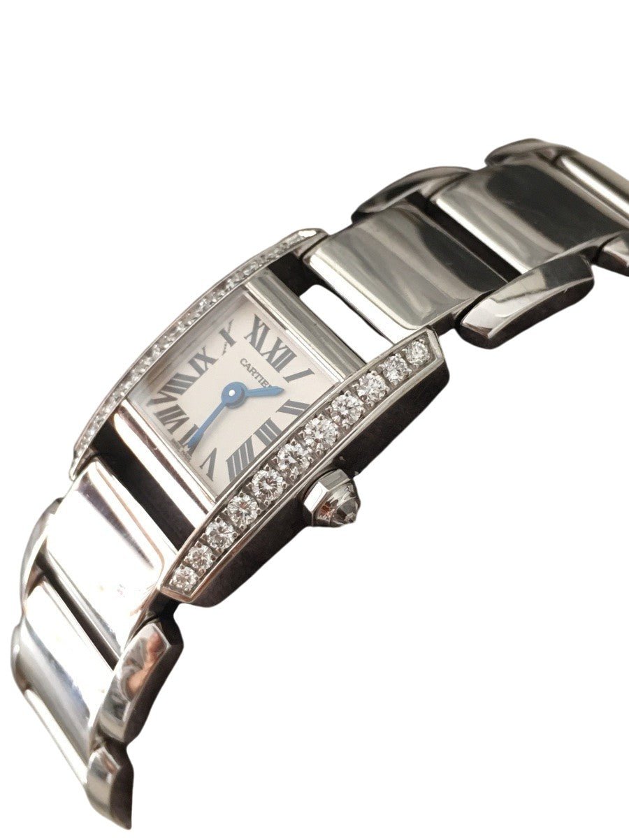 Montre CARTIER "Tankissime" PM en or blanc, acier et diamants - Castafiore