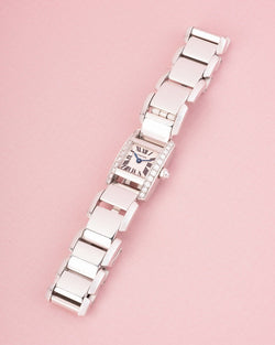 Montre CARTIER "Tankissime" PM en or blanc, acier et diamants - Castafiore
