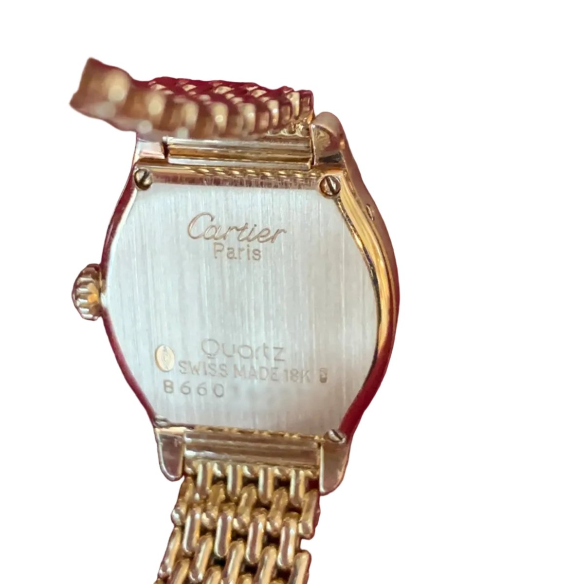 Montre CARTIER "Tortue" en or jaune, acier et diamants - Castafiore