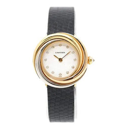 Montre CARTIER "Trinity" en or jaune, or rose, or blanc et cuir - Castafiore