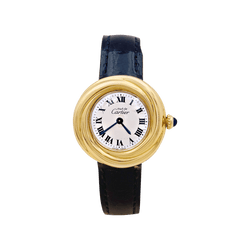 Montre CARTIER "Trinity Must" en argent, cuir et acier - Castafiore