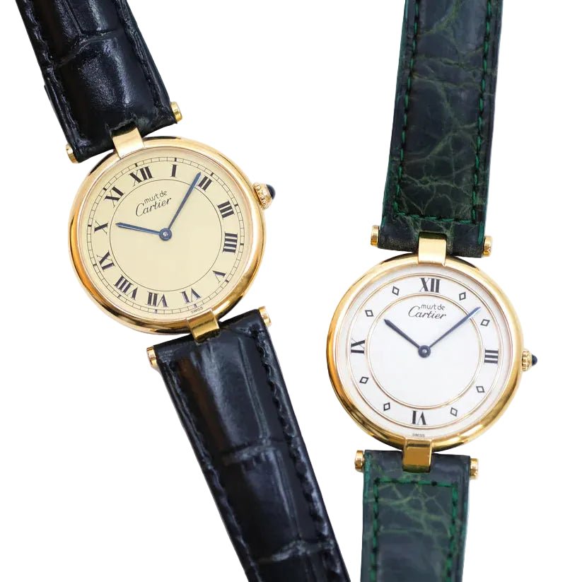 Montre CARTIER "Vendôme" en vermeil et cuir - Castafiore