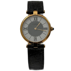Montre CARTIER "Vendôme GM" en vermeil et cuir - Castafiore
