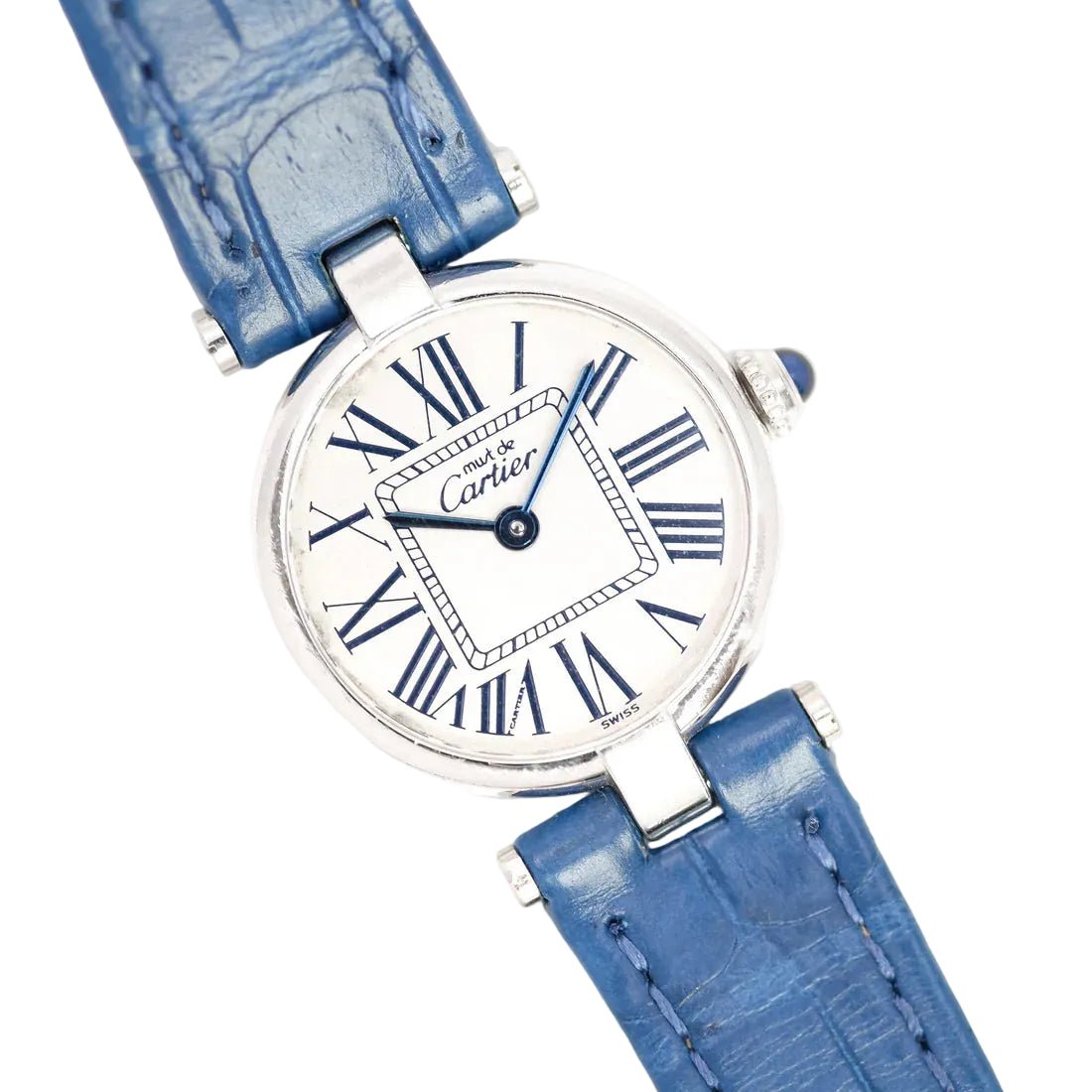 Montre CARTIER "Vendôme Must" en argent, acier et cuir - Castafiore