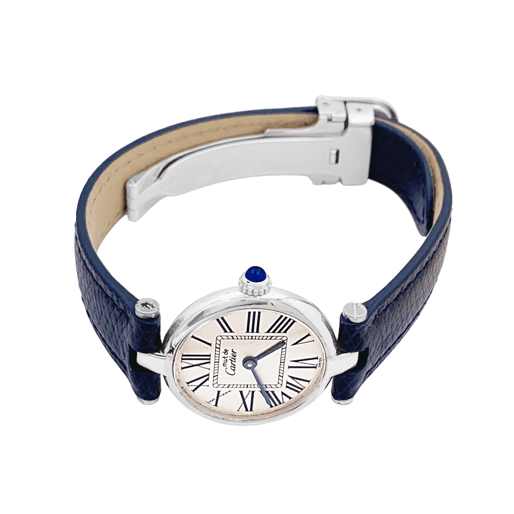 Montre CARTIER "Vendôme Must" en argent, acier et cuir - Castafiore