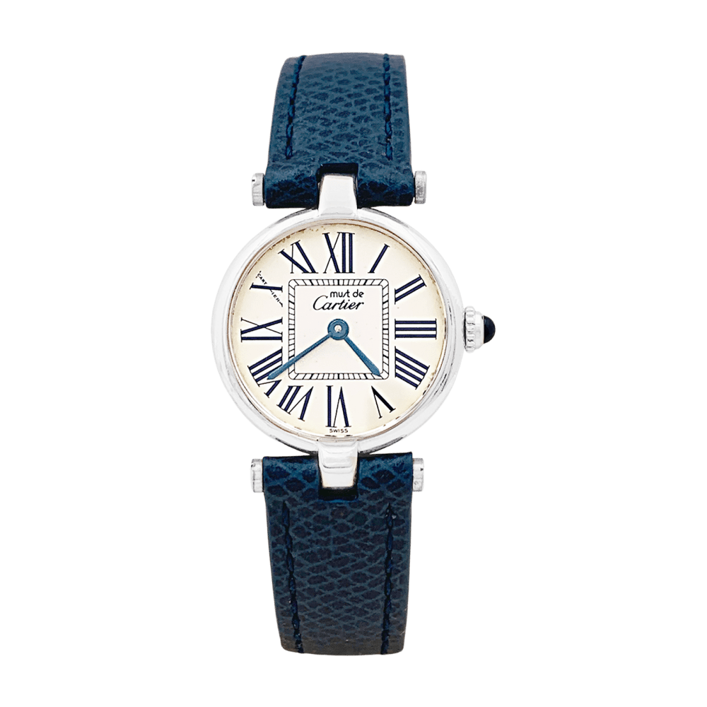 Montre CARTIER "Vendôme Must" en argent, acier et cuir - Castafiore