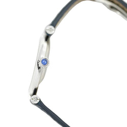 Montre CARTIER "Vendôme Must" en argent, saphir et cuir - Castafiore