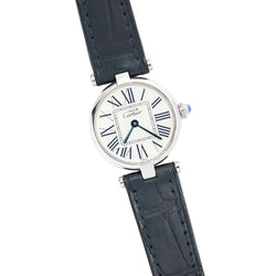 Montre CARTIER "Vendôme Must" en argent, saphir et cuir - Castafiore