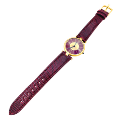 Montre CARTIER "Vendôme Must" en or jaune, argent et cuir - Castafiore