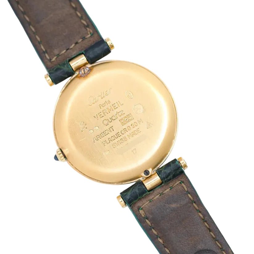 Montre CARTIER "Vendôme Must" GM en vermeil et cuir - Castafiore