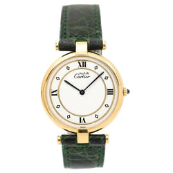 Montre CARTIER "Vendôme Must" GM en vermeil et cuir - Castafiore