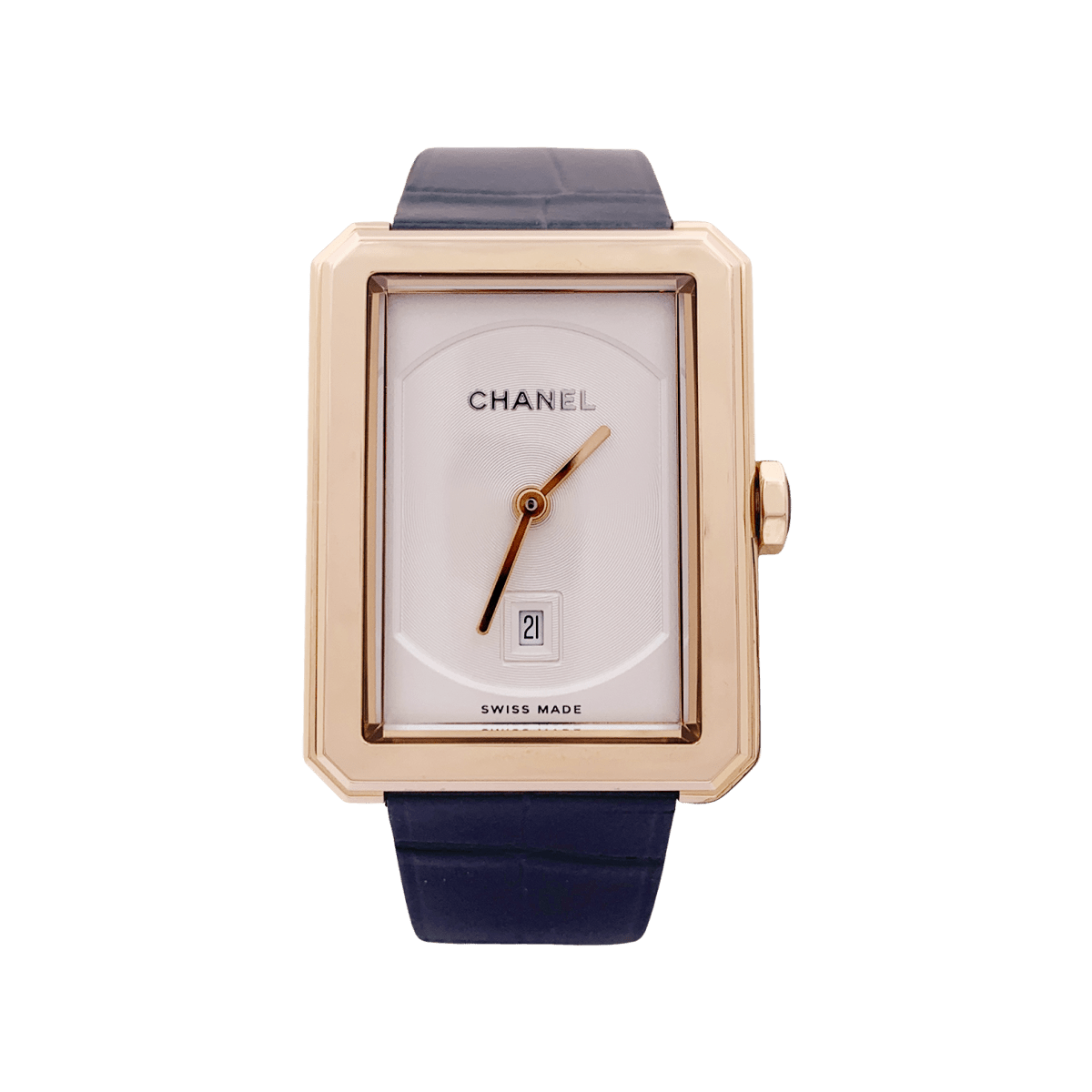 Montre CHANEL "Boy - Friend" en or beige et onyx - Castafiore