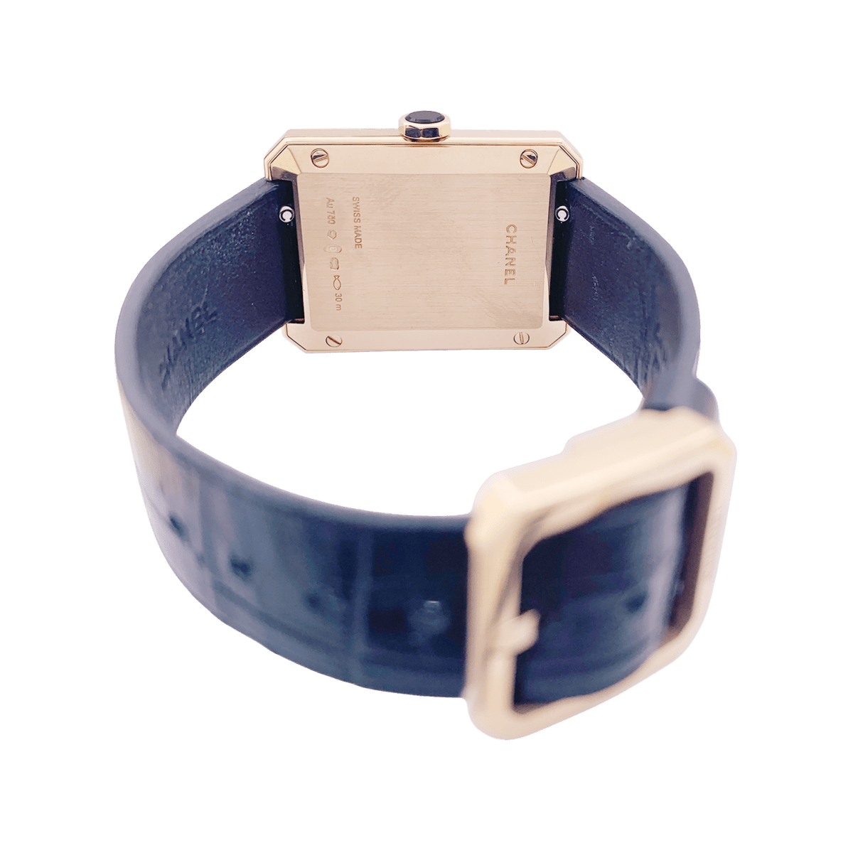 Montre CHANEL "Boy - Friend" en or beige et onyx - Castafiore