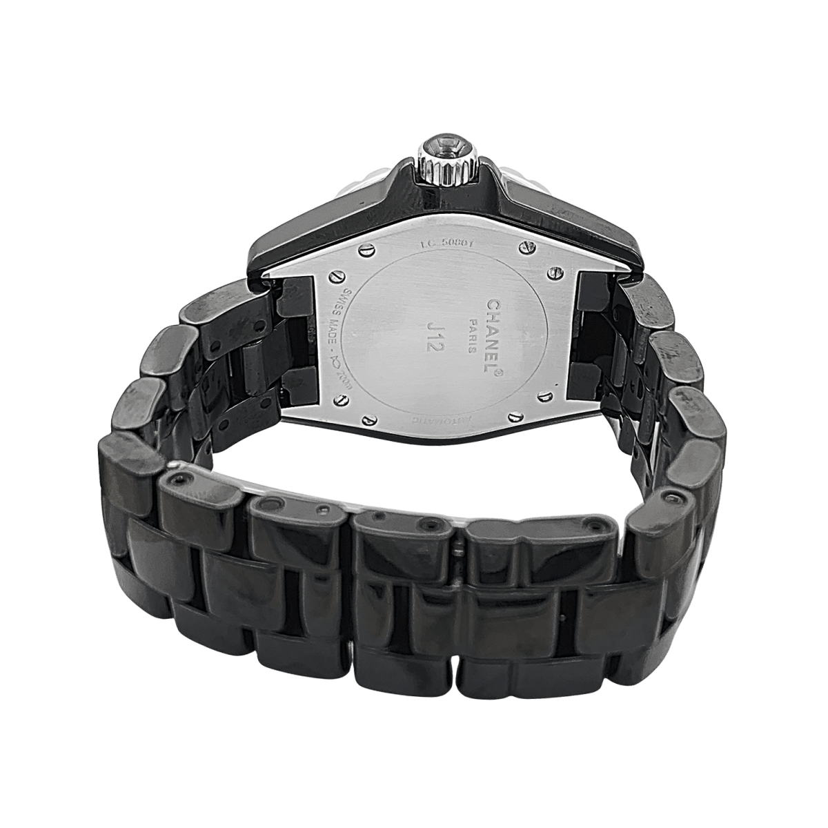 Montre Chanel, "J12", céramique noire, acier. - Castafiore