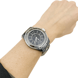 Montre Chanel, "J12", céramique noire, acier. - Castafiore