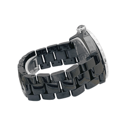 Montre Chanel, "J12", céramique noire, acier. - Castafiore
