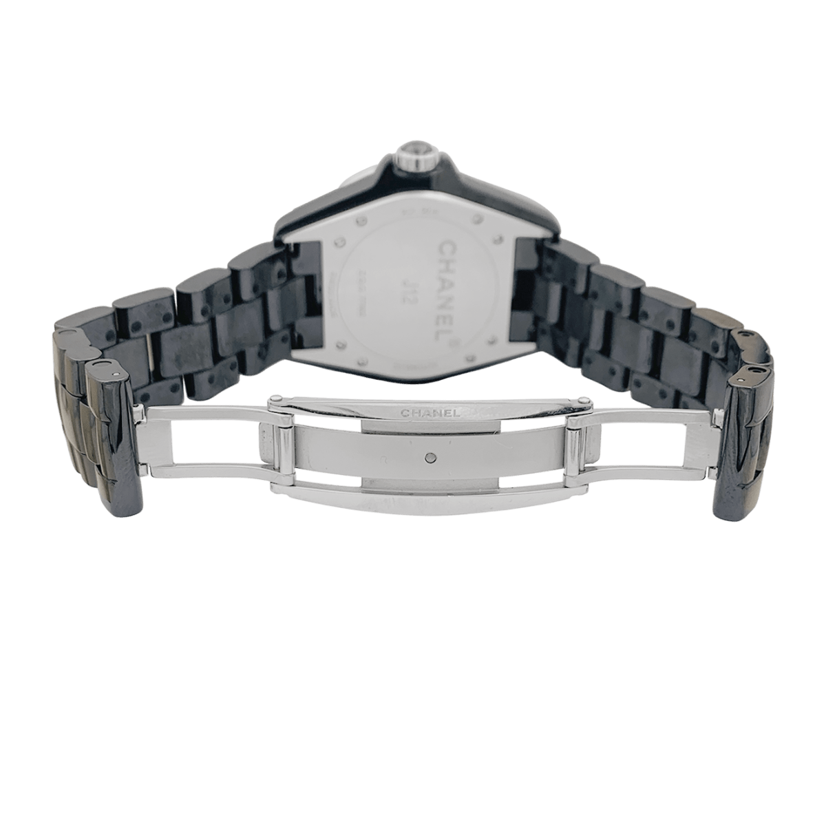 Montre Chanel, "J12", céramique noire, diamants. - Castafiore