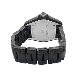 Montre Chanel, "J12", céramique noire, diamants. - Castafiore