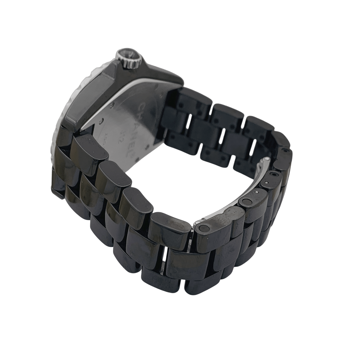 Montre Chanel, "J12", céramique noire, diamants. - Castafiore