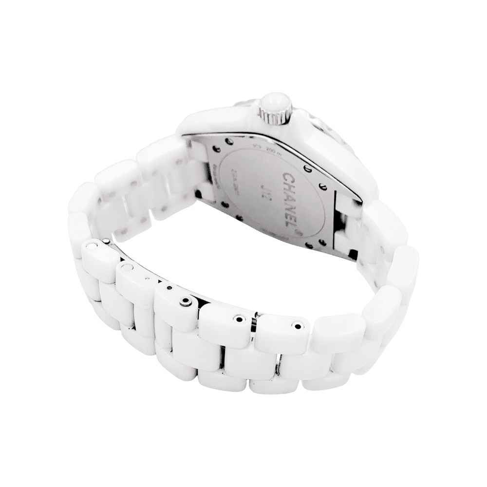 Montre CHANEL "J12" en céramique, acier et diamants - Castafiore
