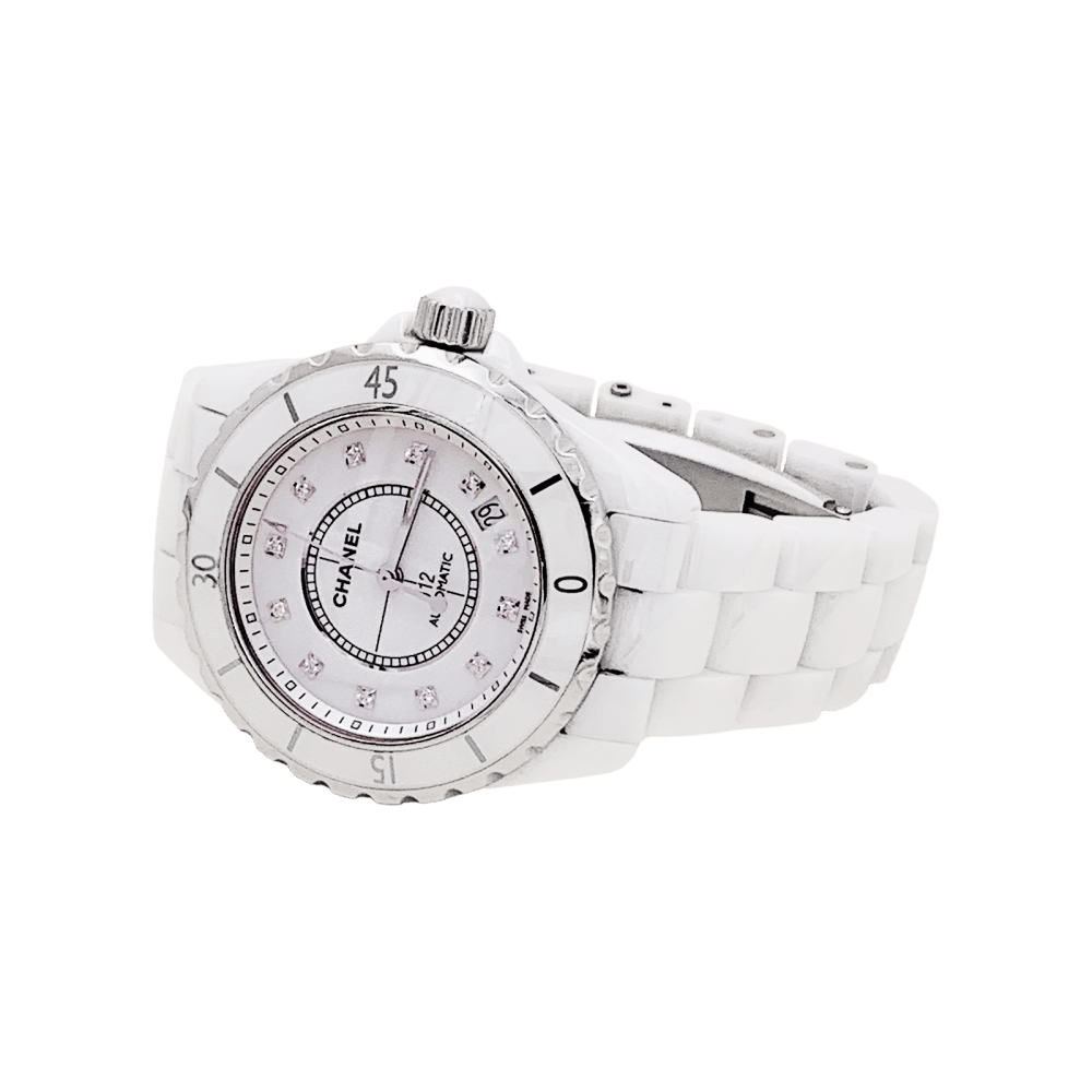 Montre CHANEL "J12" en céramique, acier et diamants - Castafiore