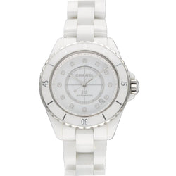 Montre CHANEL "J12" en céramique et diamants - Castafiore