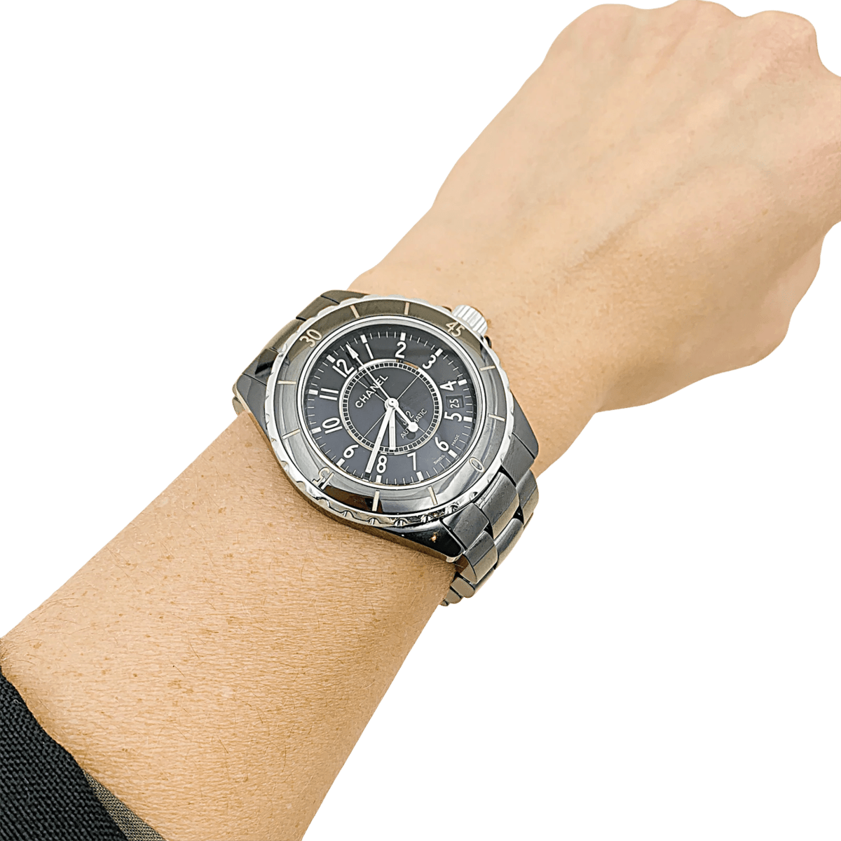 Montre CHANEL "J12" en céramique noire et acier - Castafiore