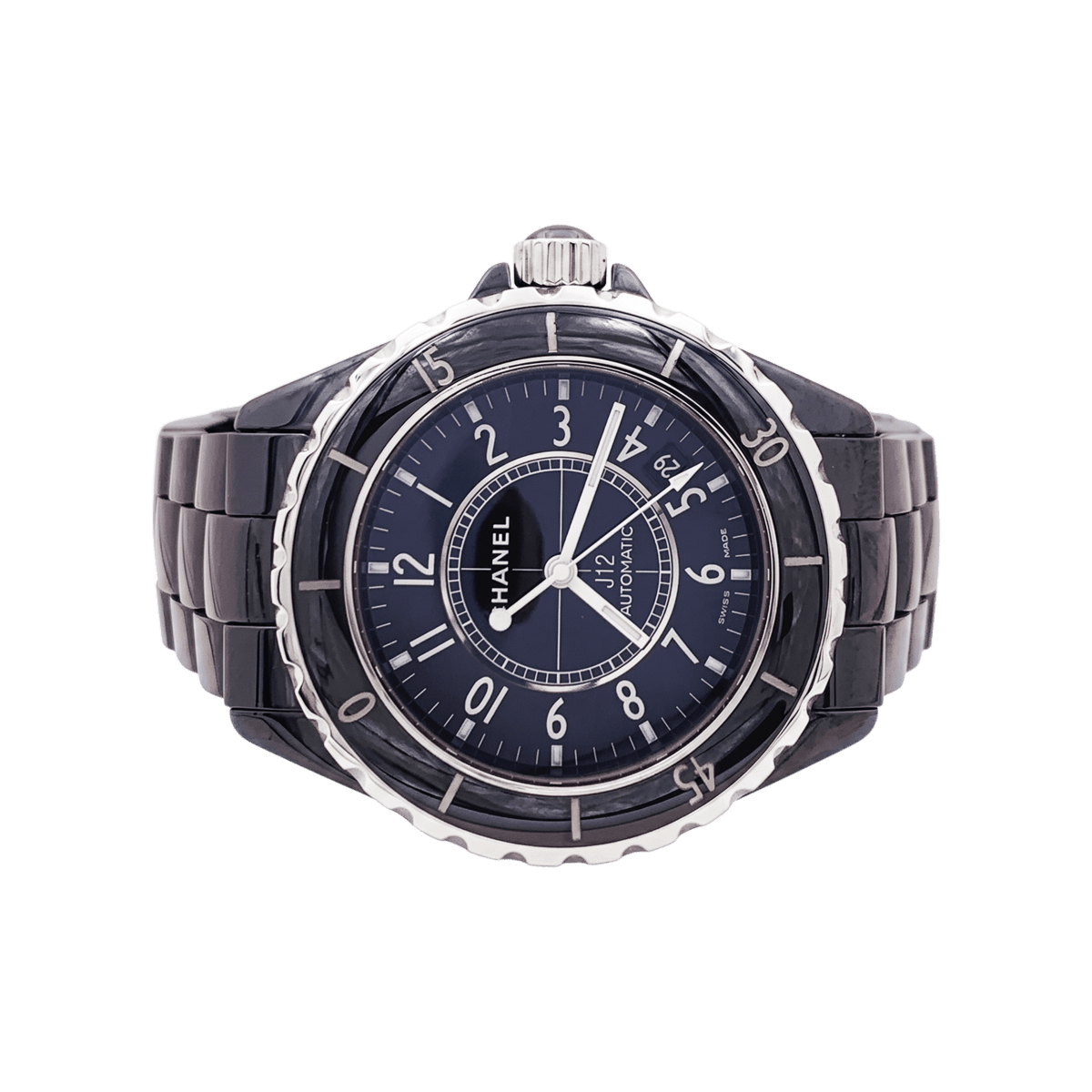 Montre CHANEL "J12" en céramique noire et acier - Castafiore
