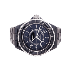 Montre CHANEL "J12" en céramique noire et acier - Castafiore