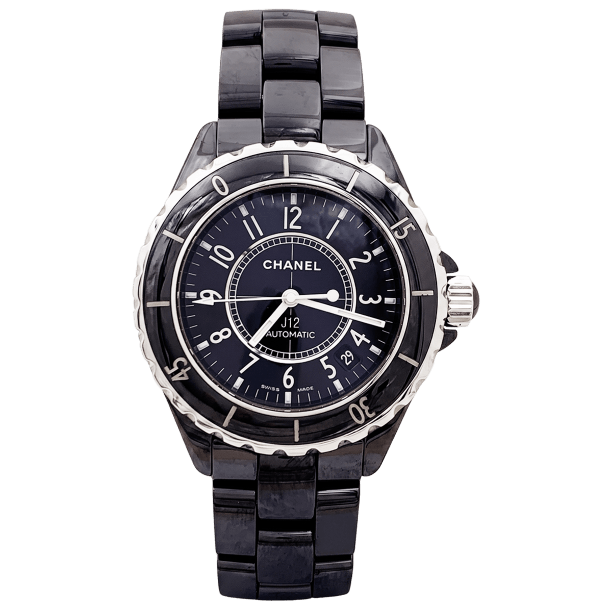 Montre CHANEL "J12" en céramique noire et acier - Castafiore
