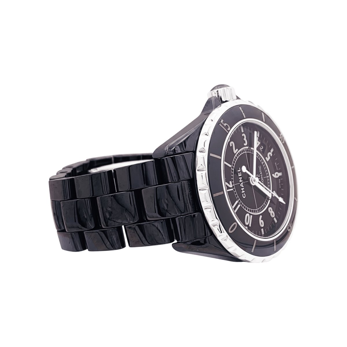 Montre CHANEL "J12" en céramique noire et acier - Castafiore