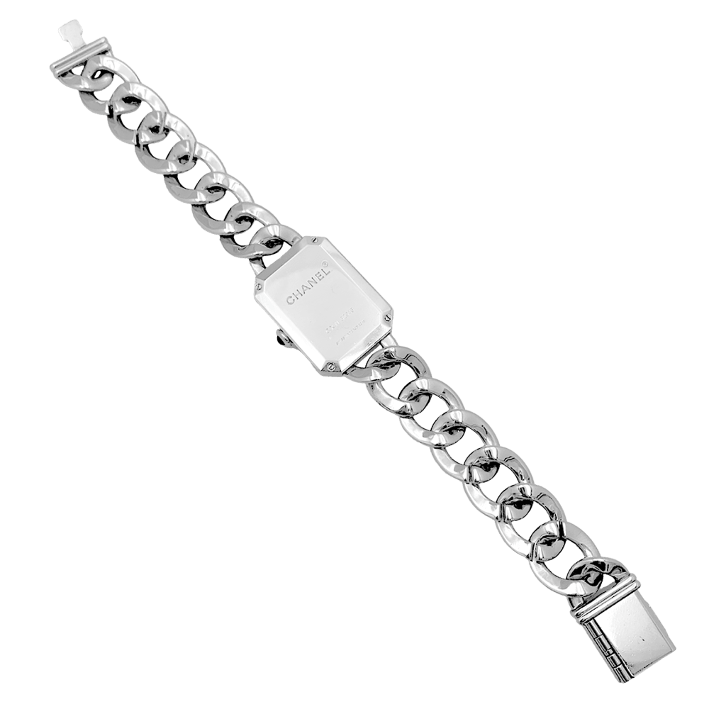 Montre Chanel "Première Chaîne Gourmette" en acier, nacre et diamants - Castafiore