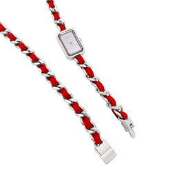 Montre CHANEL "Première Chaîne Iconique" en acier, nacre et cuir - Castafiore