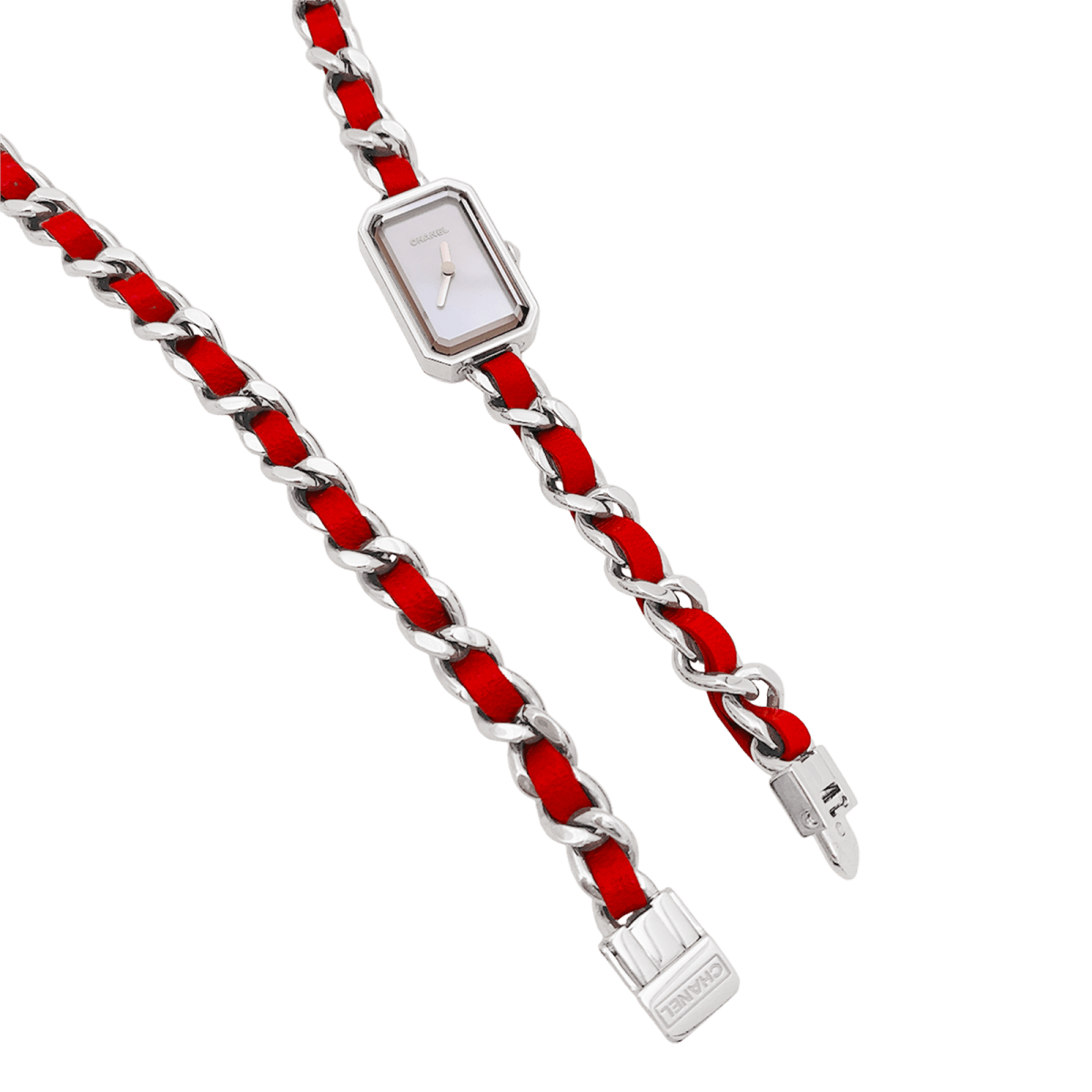 Montre CHANEL "Première Chaîne Iconique" en acier, nacre et cuir - Castafiore