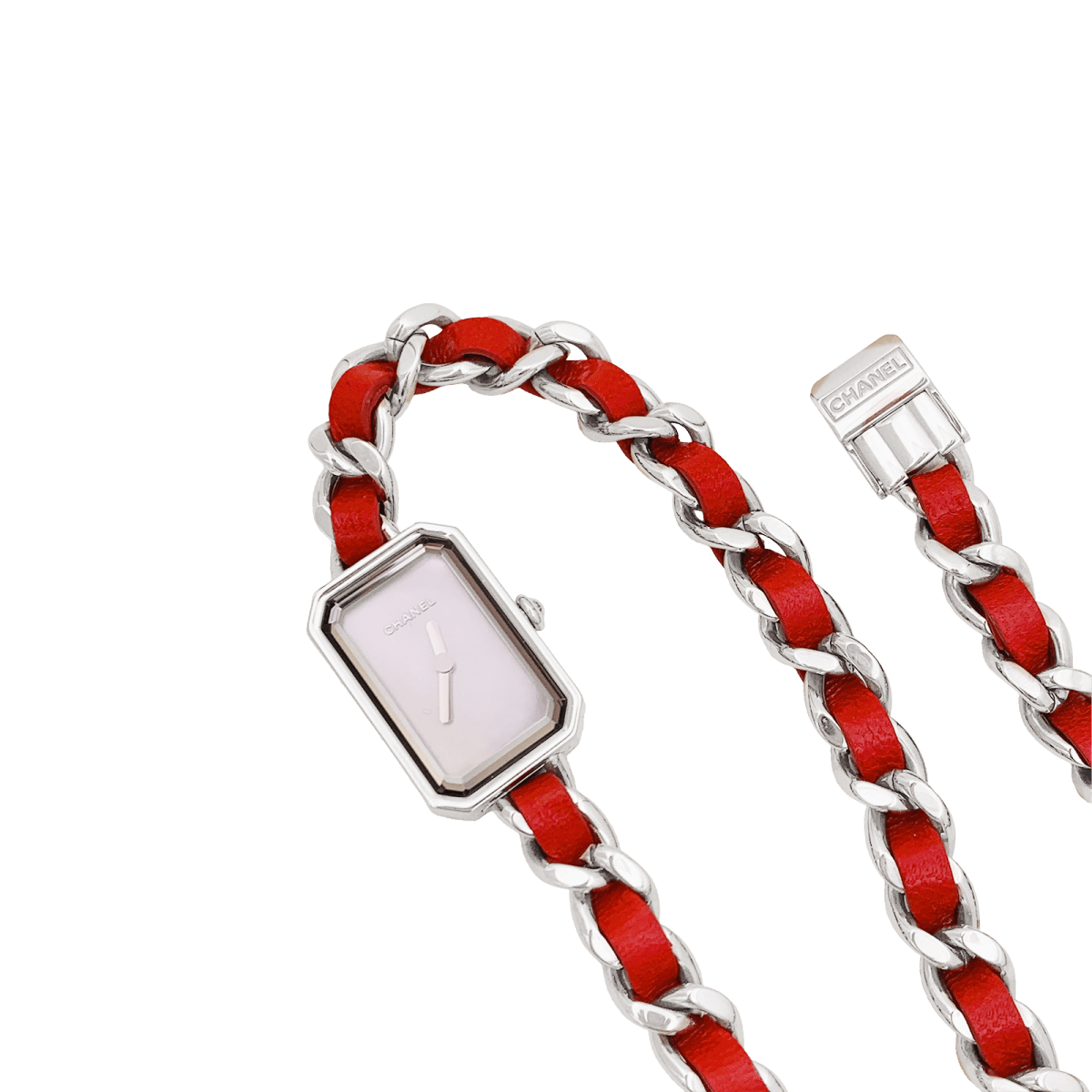 Montre CHANEL "Première Chaîne Iconique" en acier, nacre et cuir - Castafiore