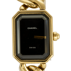Montre CHANEL "Première" en or jaune, acier, onyx, laqué et quartz - Castafiore
