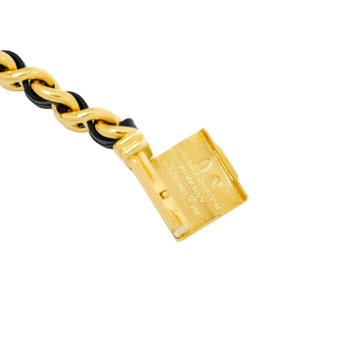 Montre CHANEL "Première" en plaqué or, cuir et saphir - Castafiore