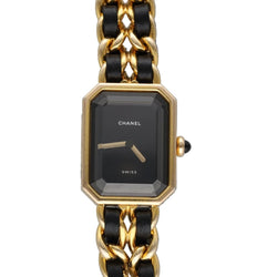 Montre CHANEL "Première" en plaque or et cuir - Castafiore