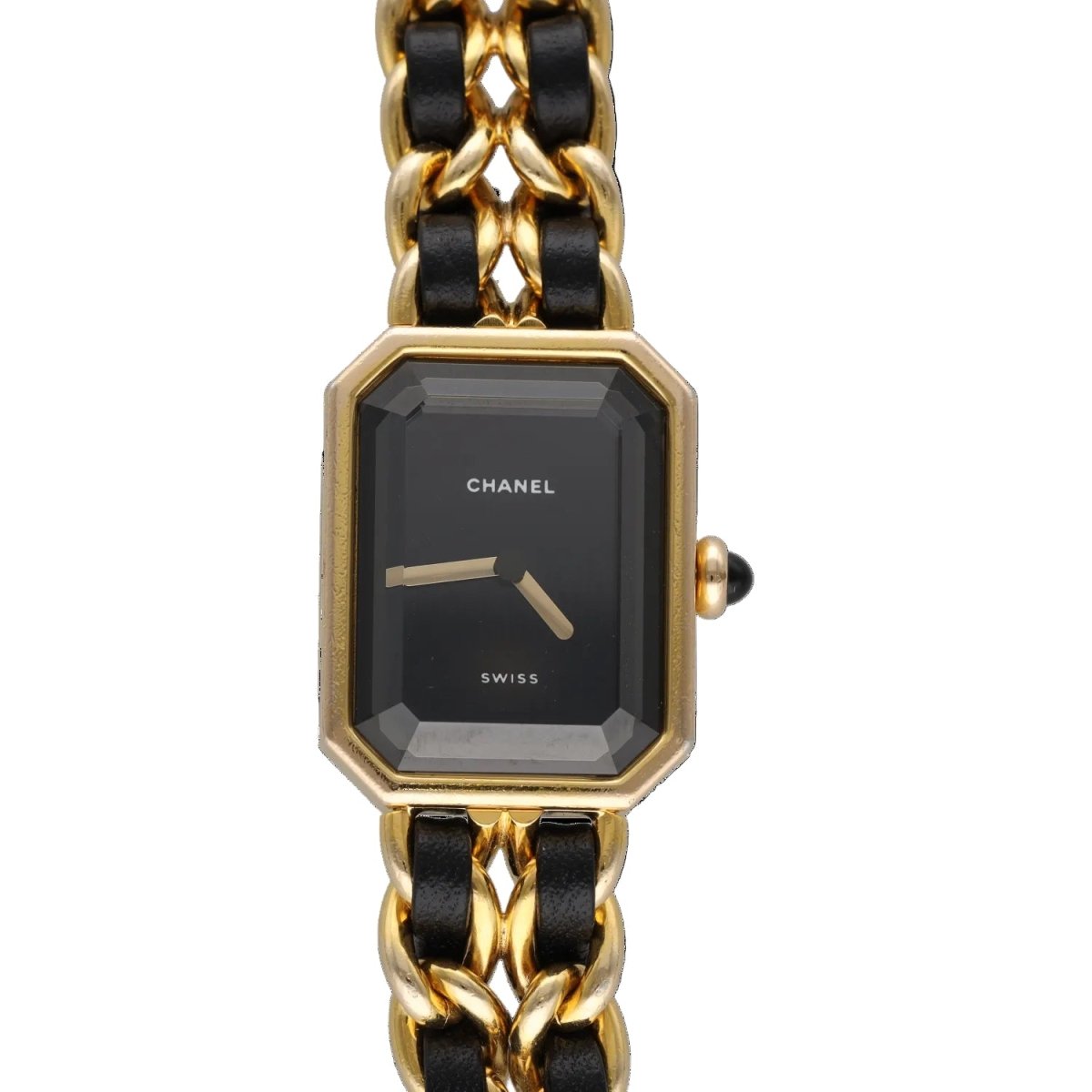 Montre CHANEL "Première" en plaque or et cuir - Castafiore