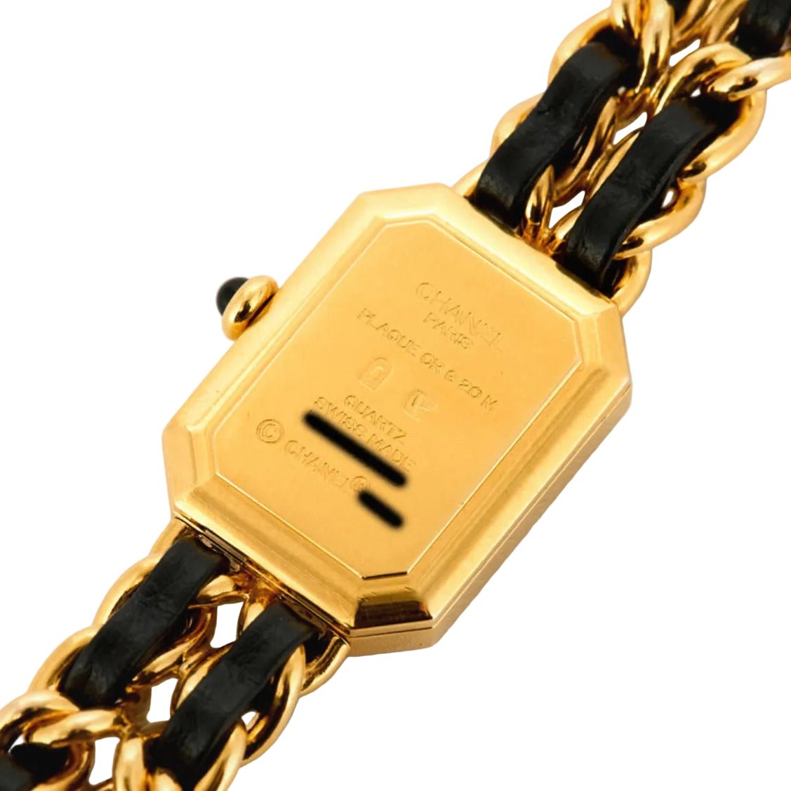 Montre CHANEL "Première" plaqué or et cuir - Castafiore