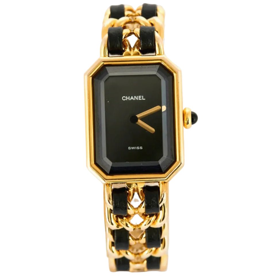 Montre CHANEL "Première" plaqué or et cuir - Castafiore
