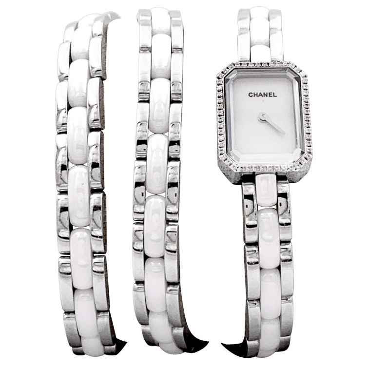 Montre CHANEL "Première Rock" en acier, céramique et diamants - Castafiore