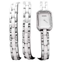 Montre CHANEL "Première Rock" en acier, céramique et diamants - Castafiore