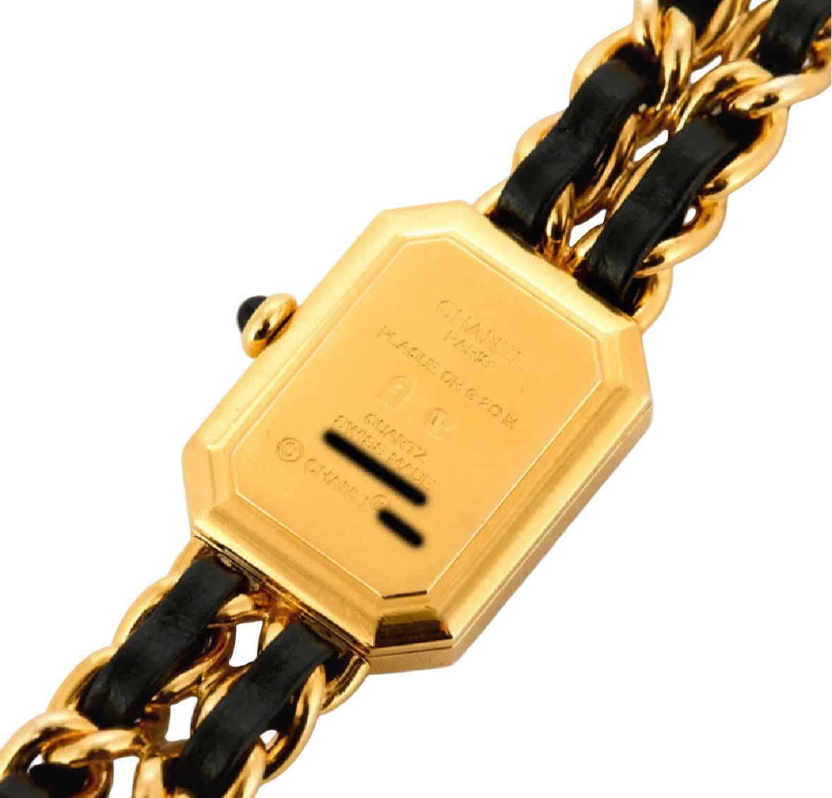 Montre CHANEL "Première"en plaqué or et cuir - Castafiore