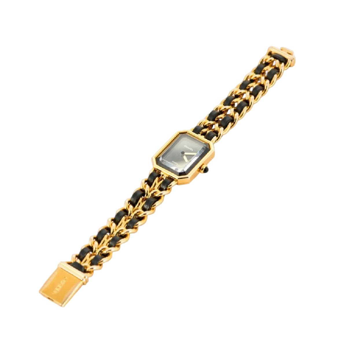 Montre CHANEL "Première"en plaqué or et cuir - Castafiore