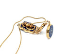 Montre "Chatelaine" en or 18K et émaillée bleue - Castafiore