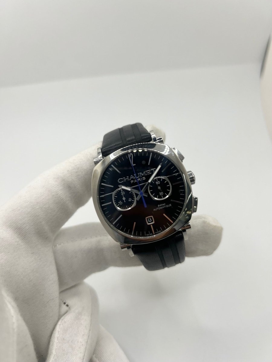 Montre CHAUMET "Dandy" en acier et cuir - Castafiore