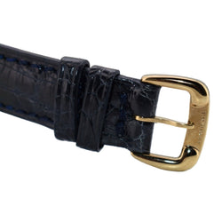 Montre CHAUMET "Élysées" en or jaune, acier, cuir, quartz et diamant - Castafiore